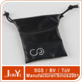 Manufacturer black leather drawstring pouches bag